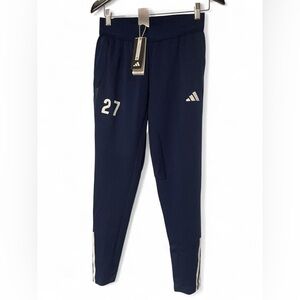 Adidas Navy Joggers with White Accents